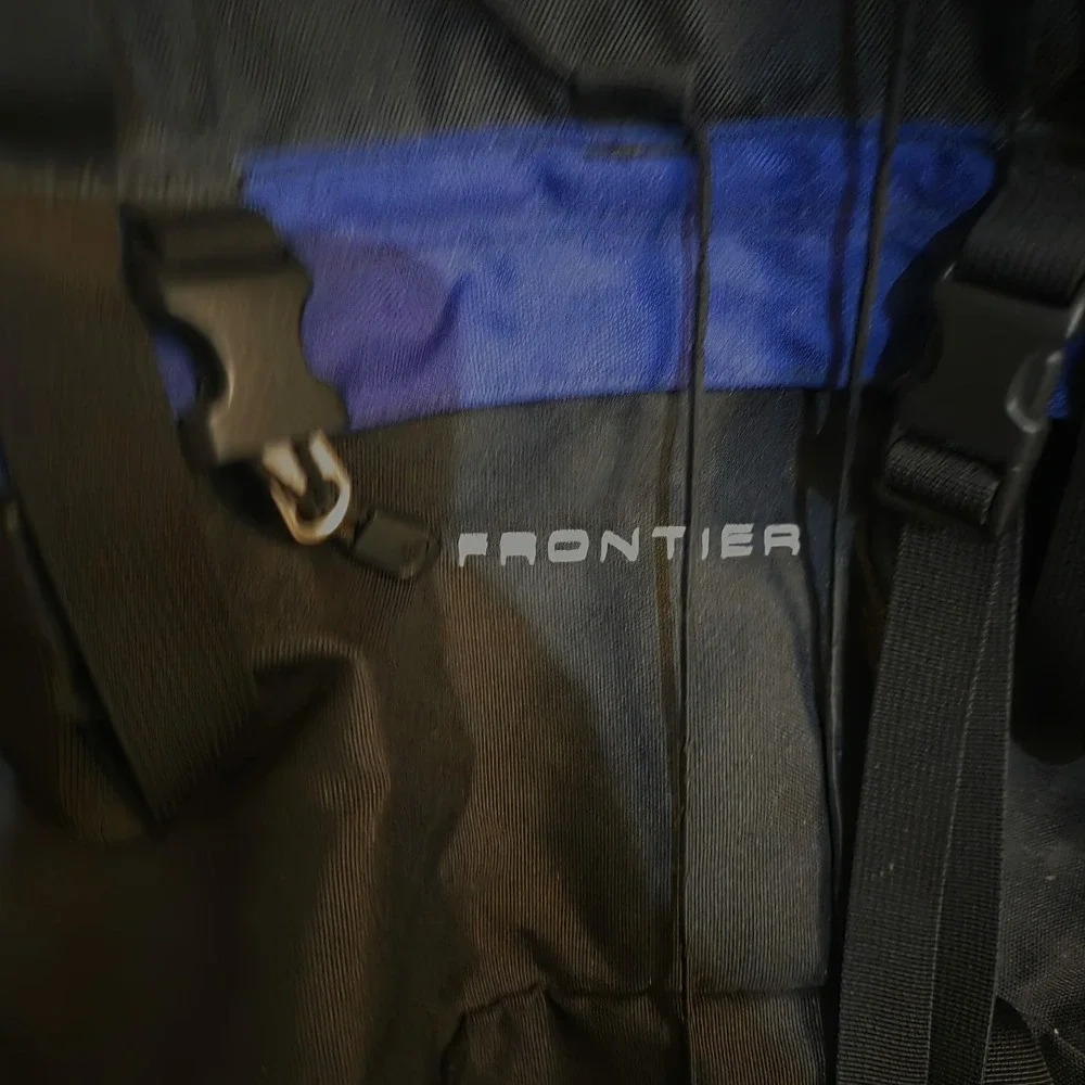 Vintage The North Face Frontier Internal Frame Hiking Backpack Blue Black Trekki